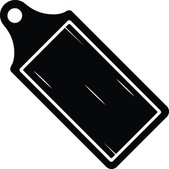 Cutting Board Silhouette. Black and White Icon Design Elements on Isolated White Background