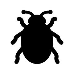 Simple black silhouette of an insect or bug on white background. Vector, illustration