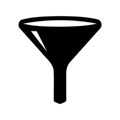 Simple black silhouette of a funnel icon on white background Vector, illustration