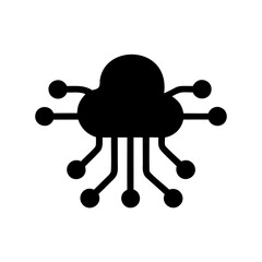 Cloud computing network connection and data sharing concept icon Vector, illustration