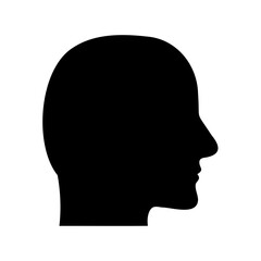 Profile view of human head silhouette, generic person icon Vector, illustration