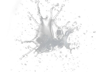 Fototapeta premium Dynamic splash of pure water on a pristine white background, perfect for conveying freshness, cleanliness, and invigorating hydration in your projects