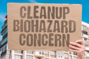 "Cleanup Biohazard Concern" Families handle infectious waste without proper disposal training. CLEANUP. BIOHAZARD. WASTE. DISPOSAL. FAMILY.