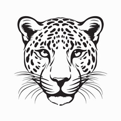 Panthera Animal Face Vector Design on white background