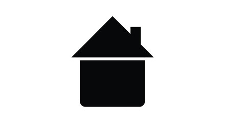 a simple black house shape with a chimney a minimalist graphic design silhouette