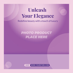 Purple Gradient Luxury Perfume Bottle Mockup with Elegant Design Background