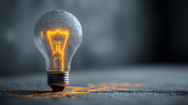 This captures the essence innovation symbolized by a glowing light bulb alongside key concepts strategy growth and business success which guide decision making in entrepreneurial ventures.