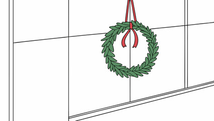 Download christmas wreath vector graphic for holiday decoration and festive design elements free image resource