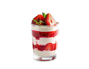Strawberry parfait in glass with layers
