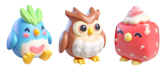 Cute Colorful Birds and a Sweet Treat for Family Celebration or Event Day