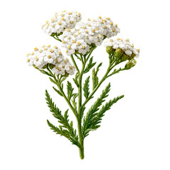 Bouquet of white flowers isolated on transparent background 