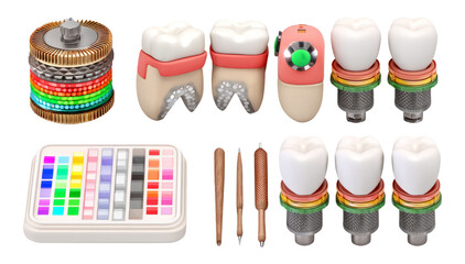 Professional Dental Lab Tools and Instruments for Compact Tooth Illustrations
