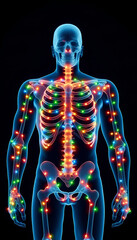 X-Ray Human Body with Christmas Lights