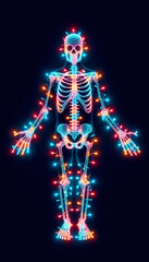 X-Ray Human Body with Christmas Lights