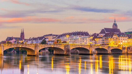 Old town Basel city skyline, city scape of  Switzerland