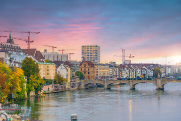 Old town Basel city skyline, city scape of  Switzerland