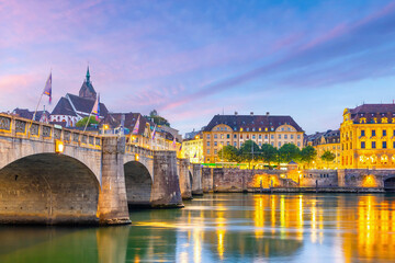 Old town Basel city skyline, city scape of  Switzerland