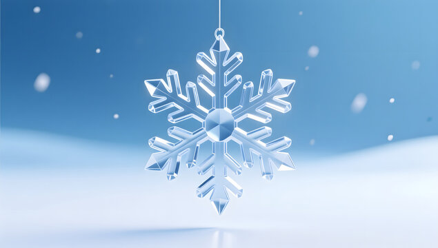 Shimmering ice crystals floating in a clean Minor Snow concept