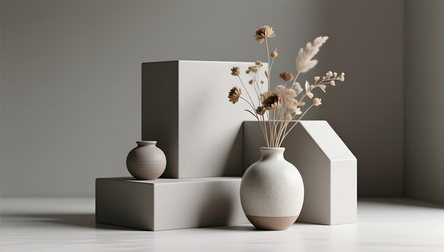 Morandi Ceramic Dried Flower Display Aesthetic