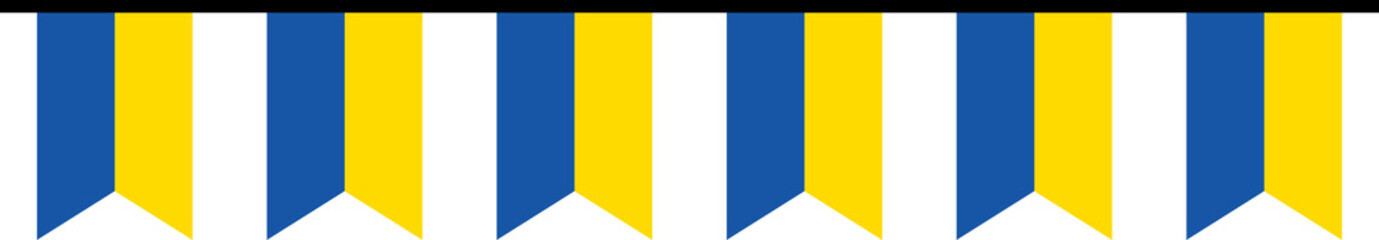 Seamless flag of Ukraine party bunting border. Flat design illustration.
