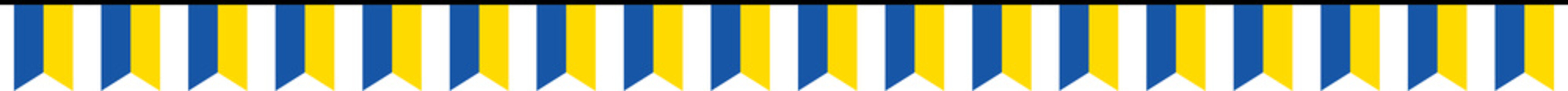 Seamless flag of Ukraine party bunting border. Flat design illustration.