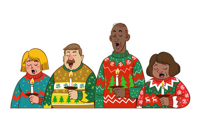 Senior people Gathering Singing Christmas Choir