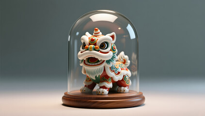 Lion figurine displayed with elegant craftsmanship
