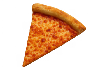 Pizza slice with melted golden cheese and tomato sauce, italian fast food snack on transparent background