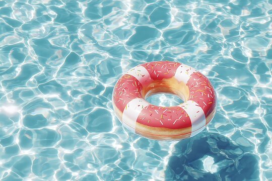 a donut floating like a pool ring