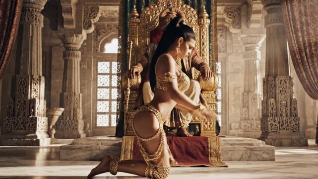 Ancient Indian Warrior Woman in Traditional Armor