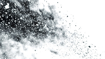 Dynamic falling snow and particle blizzard effect with white background, perfect for intense winter storms, grunge textures, or cinematic VFX overlays. 