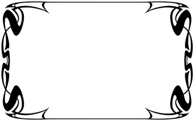 モノクロの手描き装飾枠。