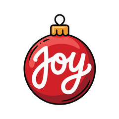 Joy Lettering Christmas Ball