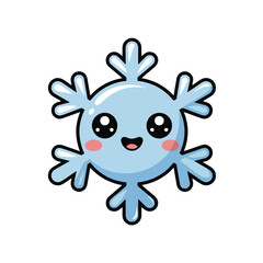 Fototapeta premium Kawaii Snowflake Character