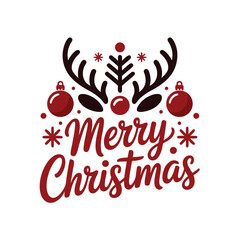 Holiday antler with decoration graphic design