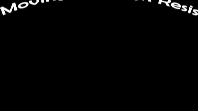 White text on black background reads keep moving through resistance in a motivational message design