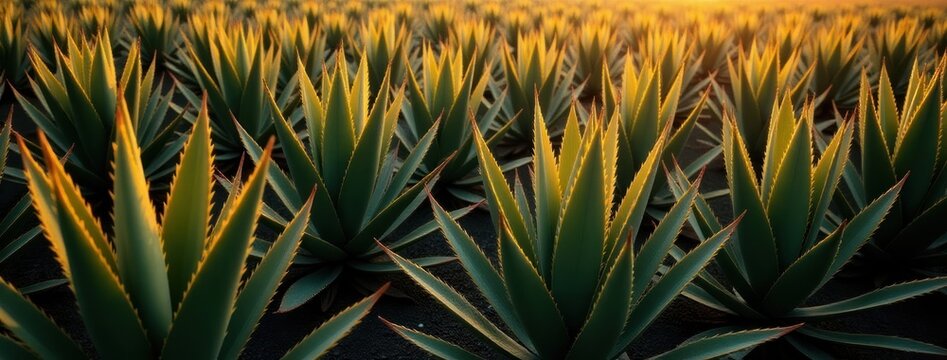 Lush Tropical Agave Cultivation for Tequila Production