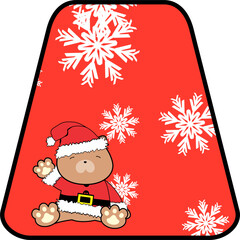 christmas gift card with cute baby animal in vector art 