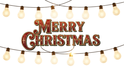 Merry Christmas lightbulb banner