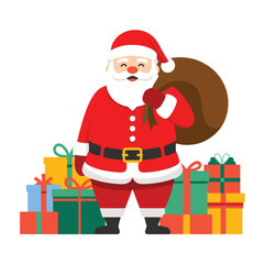 Santa Claus and Gifts Illustration