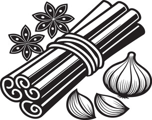 Aromatic Spices and Herbs Illustration