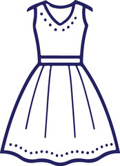 Elegant Line Art Gown on Hanger Design