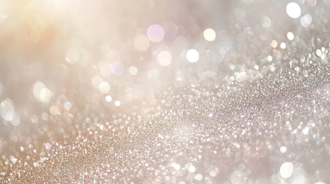 Festive celebration holiday Christmas, New Year, New Year's Eve background banner template - Abstract glitter bokeh lights texture. silver and gold.