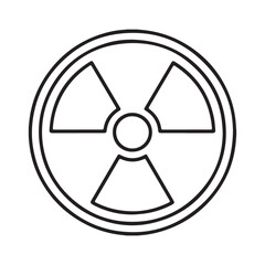 Black and white radiation symbol icon