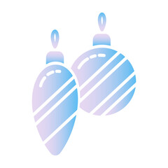Gradient Christmas bauble icon vector illustration. Christmas ornament