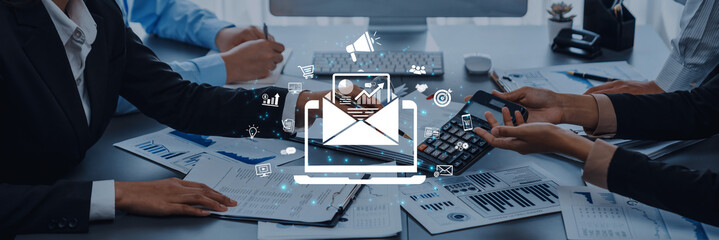 A concept of a digital marketing campaign delivered via email. This outreach contains business...