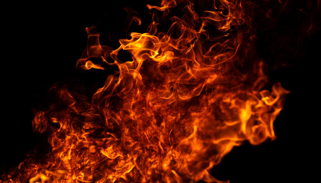 Fiery explosion background. Flame pattern. Flames on black backdrop. Glowing flames on black background. Inferno effect with flame. Blazing fire. Flame abstract design. Intense blazing fire background - Powered by Adobe