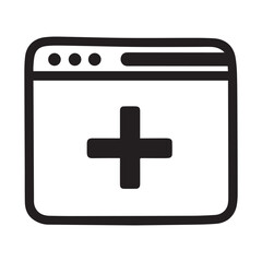 browser tab plus symbol icon vector illustration