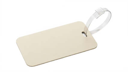 Blank Beige Luggage Tag with Strap for Travel Identification