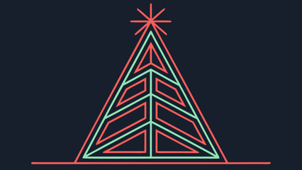 Minimalist christmas tree vector graphic design for holiday season greeting card and festive decoration use